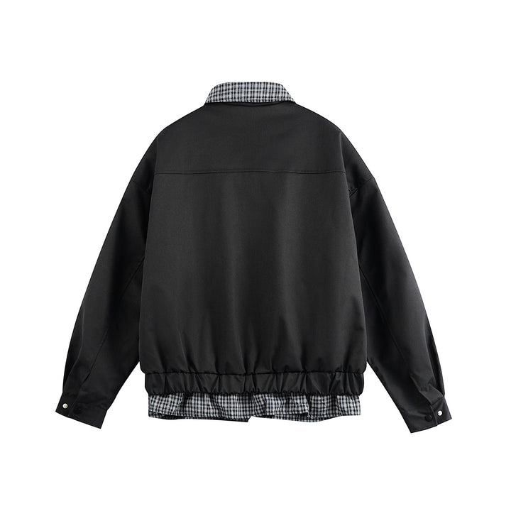 Herren Layered-Optik Blousonjacke mit Karokragen und verstellbarem Saum Drune