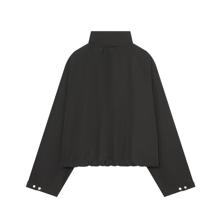Damen Kurztaillierter Blouson mit hohem Funnelkragen und Tunnelzugtaillierung Drune