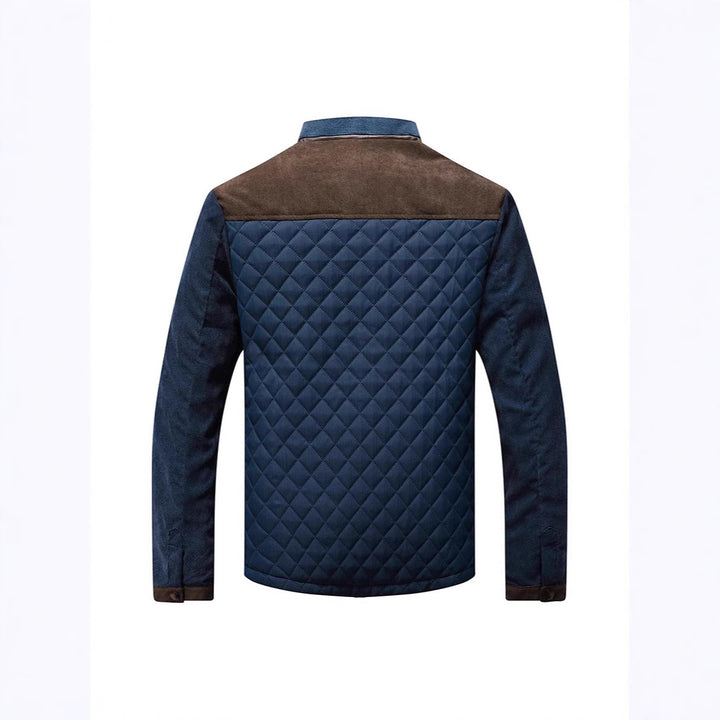 Herren Steppjacke mit Diamantsteppung, Kontrastbesatz und Stehkragen Drune