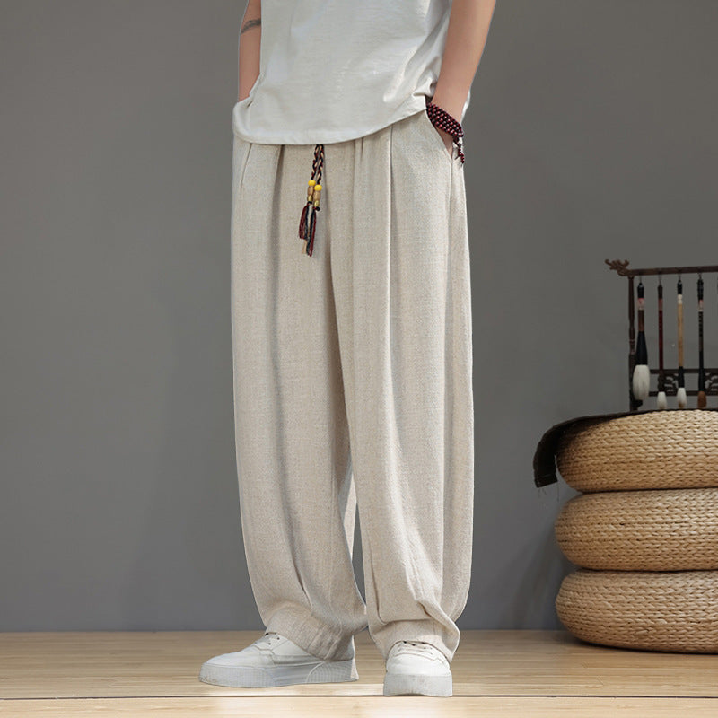 Herren Haremshose im Oversize-Baggy-Stil mit Kordelzug und elastischem Bund Drune