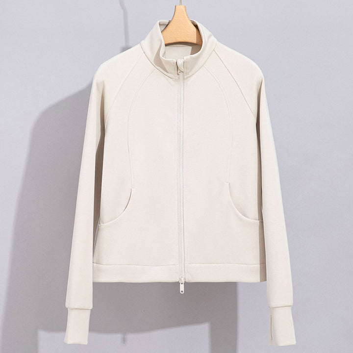 Damen Performance-Trainingsjacke mit Stehkragen und Daumenloch Drune