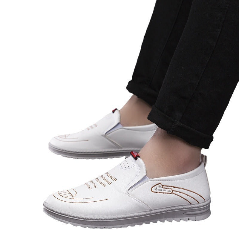 Herren Slip-On Freizeitschuhe aus Leder mit rutschfester Sohle Drune