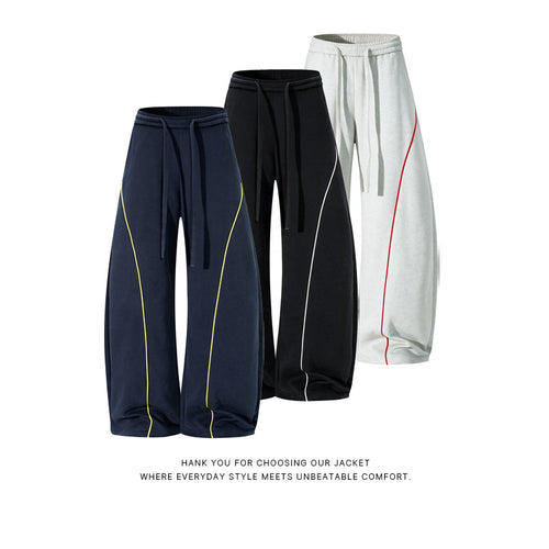 Herren Bequeme Sport-Jogginghose mit elastischem Bund und Kontraststreifen Drune