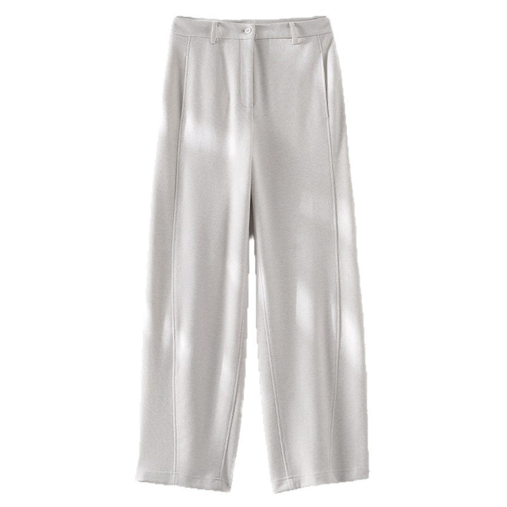 Damen High-Waist-Hose mit Bügelfalte und geradem Bein Drune