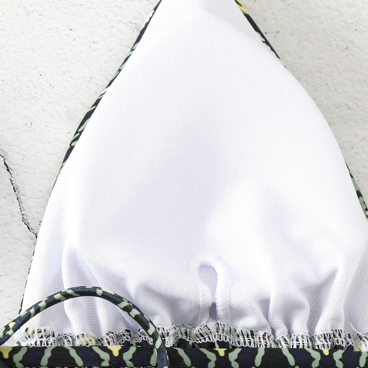 Damen Triangel-Bikini mit verspieltem Schlangenmuster Drune
