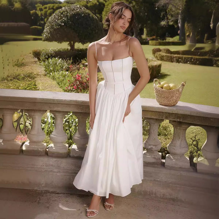Damen Maxikleid mit elegantem Taillenknoten und raffiniertem Schnitt Drune