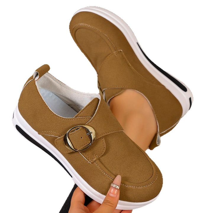 Damen Sneaker mit modischem Schnallenverschluss und bequemer Sohle Drune
