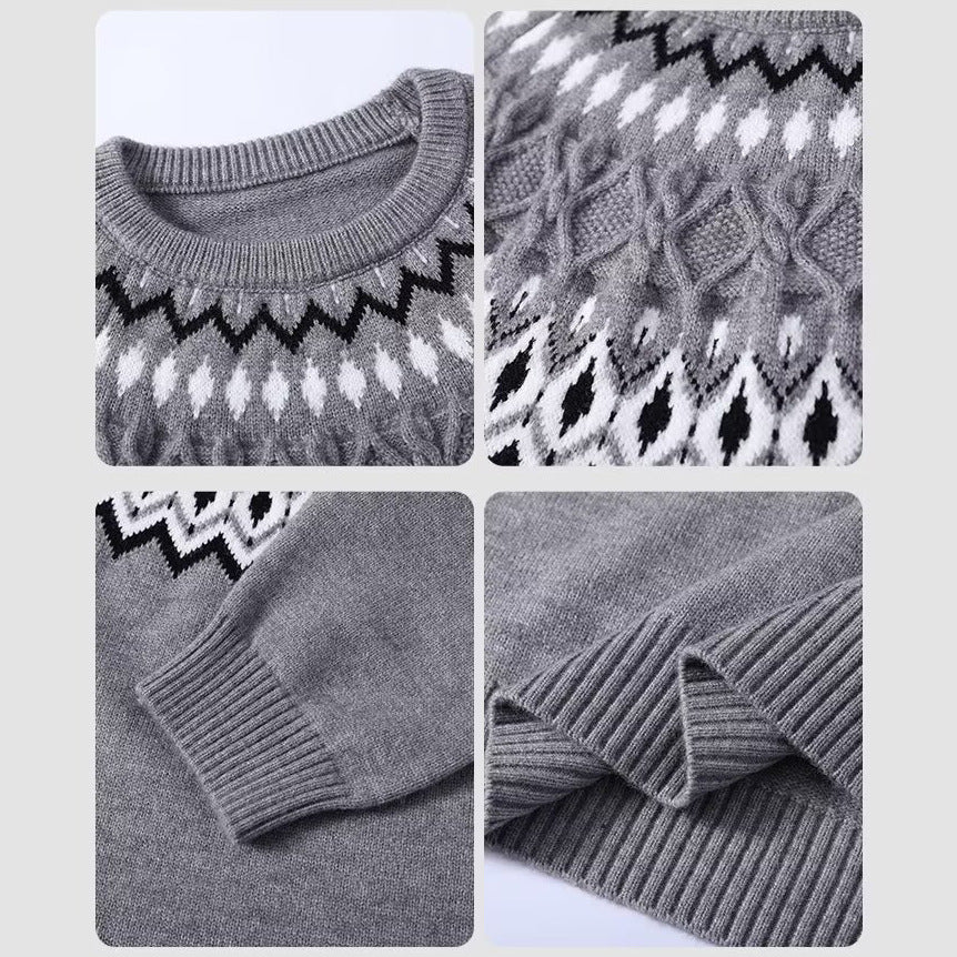 Damen Modischer Grobstrickpullover mit Zopfdesign Drune