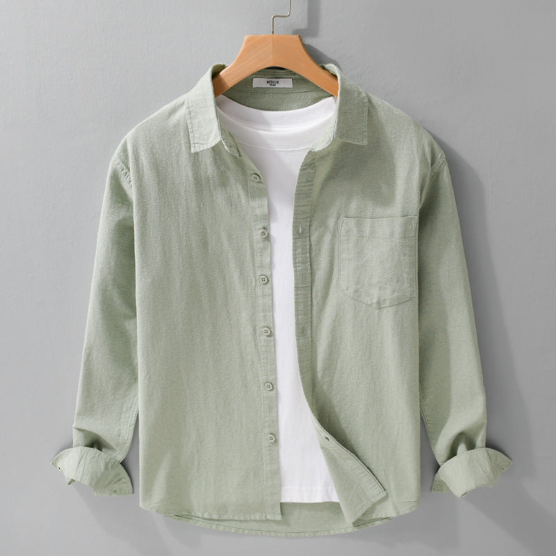Herren Soft‑Touch Baumwollmix Overshirt im Layering‑Look mit Brusttasche Drune