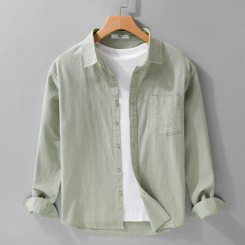 Herren Soft‑Touch Baumwollmix Overshirt im Layering‑Look mit Brusttasche Drune