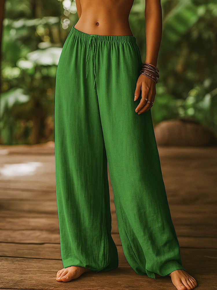 Damen Weite Leinenhose Drune