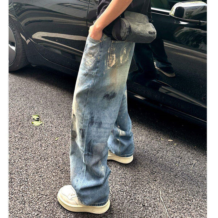 Herren Bequeme Oversized-Jeans Drune