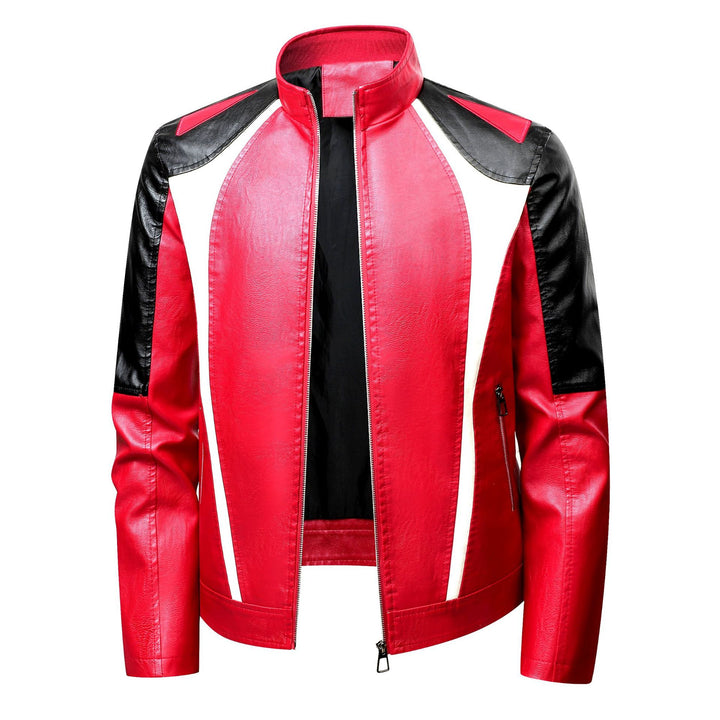 Herren Modische Bikerjacke mit Kontrastdetails Drune