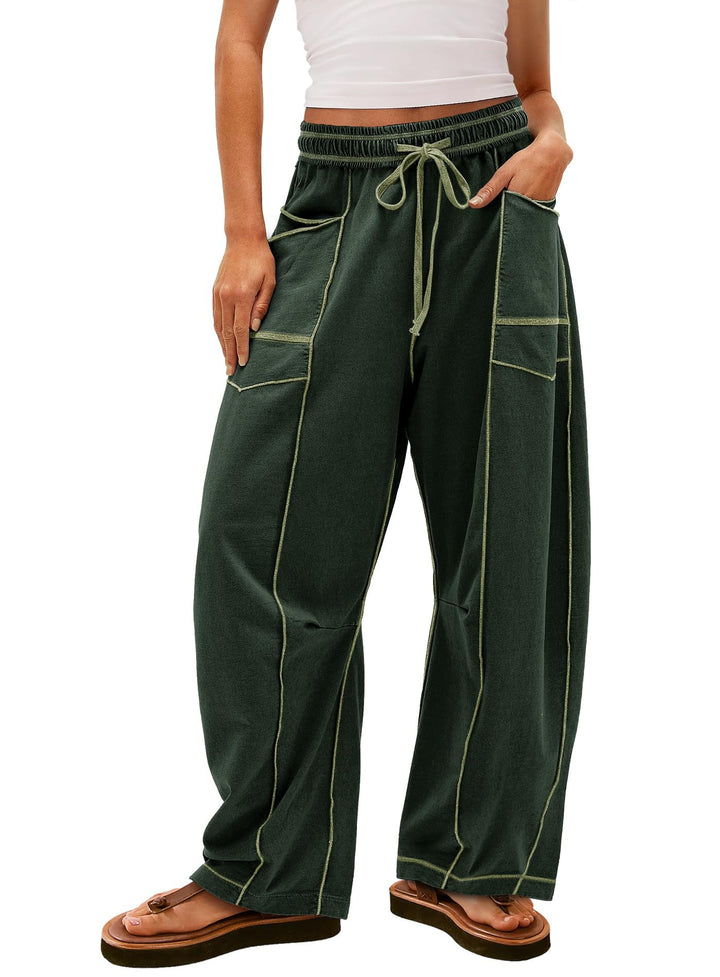 Damen Gemütliche und lässige Freizeithose mit großen Taschen Drune