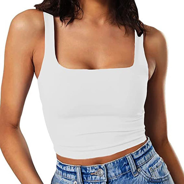 Damen Crop-Top mit quadratischem Ausschnitt und schmalem Schnitt Drune