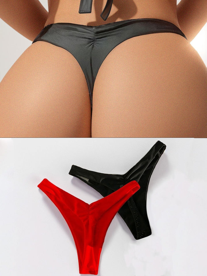Damen Hochgeschnittener Bikini mit seitlichen Bindebändern Drune