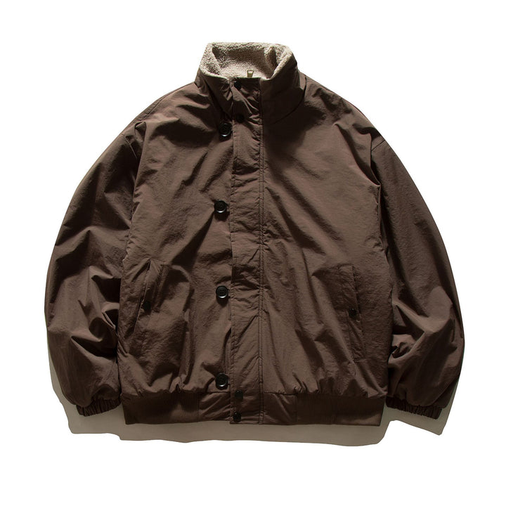 Herren Kurz geschnittene Thermo‑Blousonjacke mit hochgeschlossenem Sherpa‑Kragen Drune