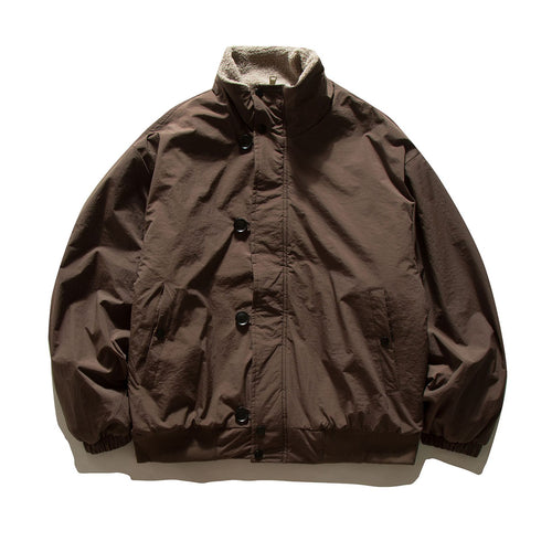 Herren Kurz geschnittene Thermo‑Blousonjacke mit hochgeschlossenem Sherpa‑Kragen Drune