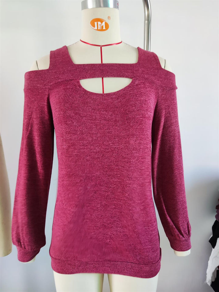 Damen modisches Sweatshirt mit asymmetrischem Ausschnitt Drune