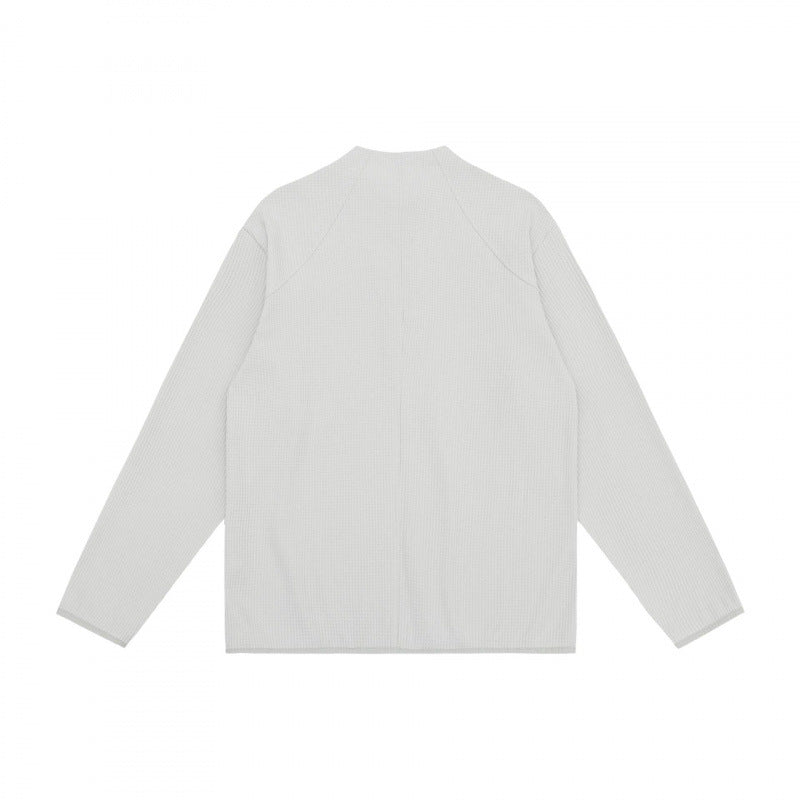 Unisex Waffelstrick-Halbzip-Pullover mit Raglanärmeln Drune