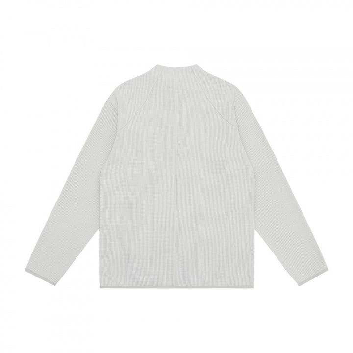 Unisex Waffelstrick-Halbzip-Pullover mit Raglanärmeln Drune