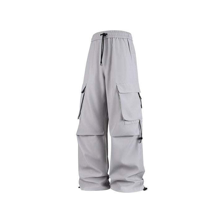 Herren Baggy‑Cargohose im Tech‑Utility‑Stil mit elastischem Tunnelzugbund, großen Klappfächern und Zipper‑Details Drune