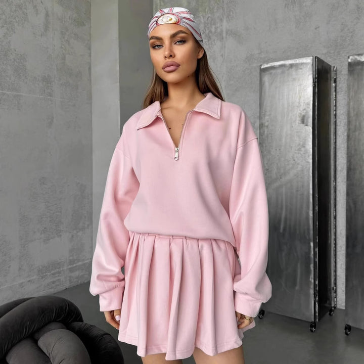 Damen sportlicher Pullover mit Reißverschluss Drune