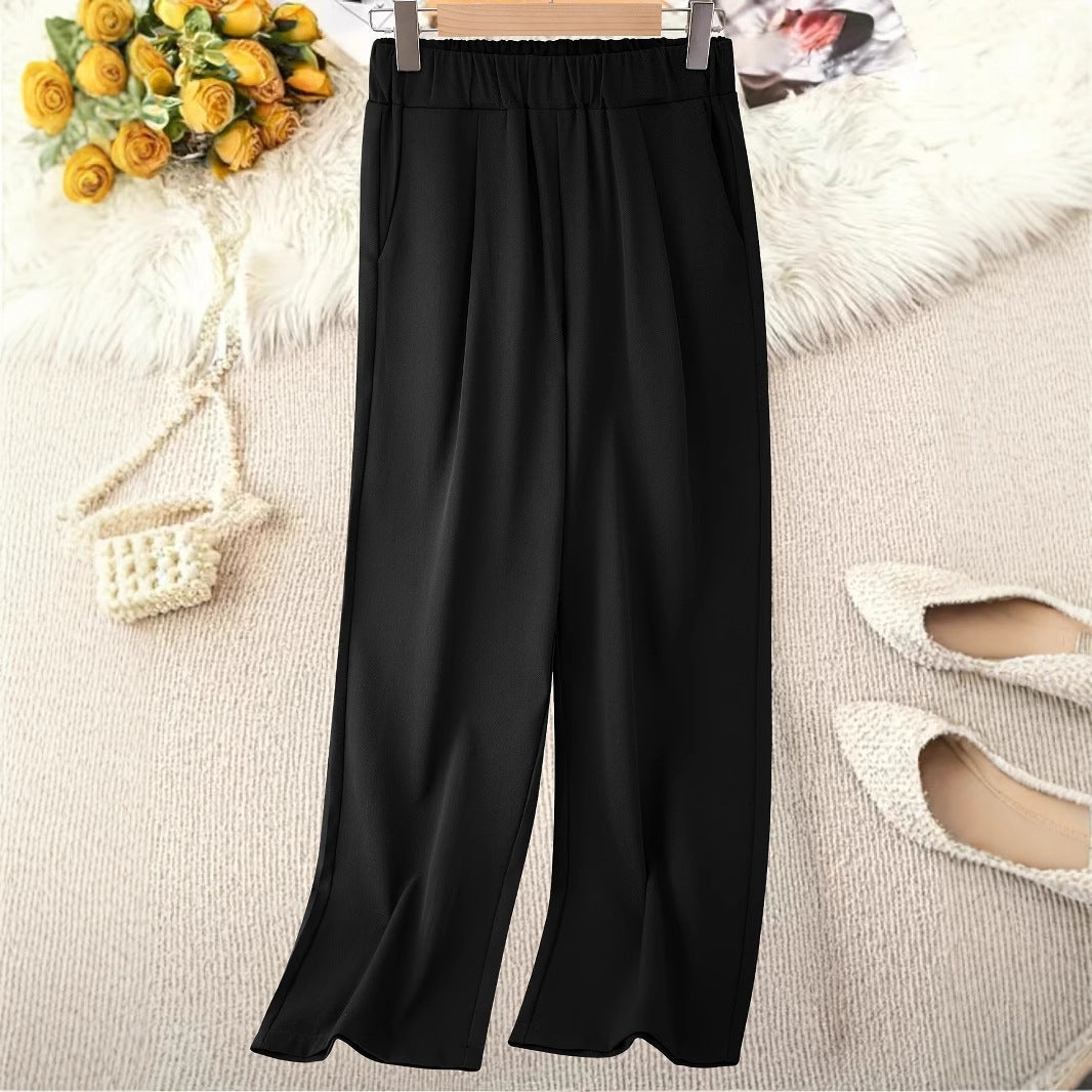 Damen Weite Hochtaillierte Stoffhose mit elegantem Gummibund Drune