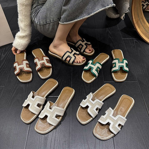 Damen Modische Slipper mit raffinierter Riemenkonstruktion Drune