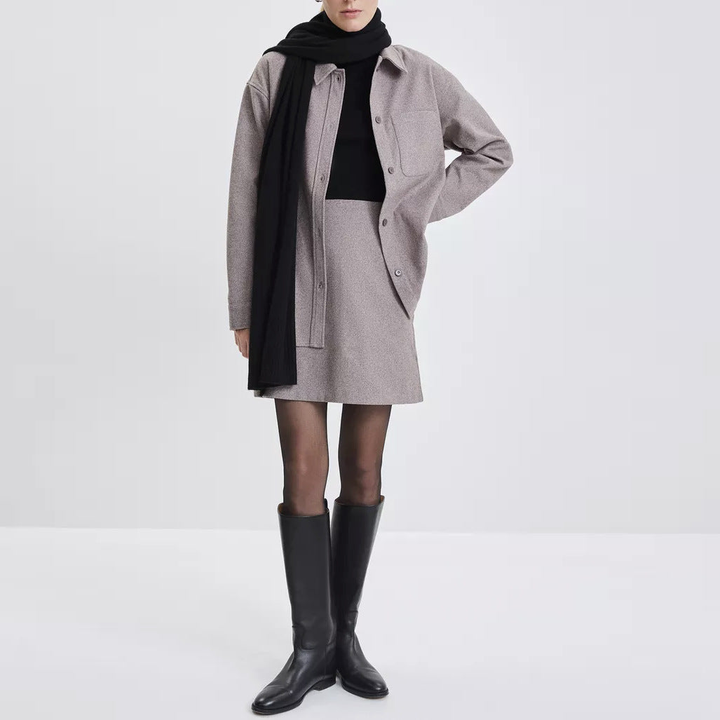 Damen zeitlose Mehrzweck-Jacke aus hochwertigem Twill-Wollmix Drune