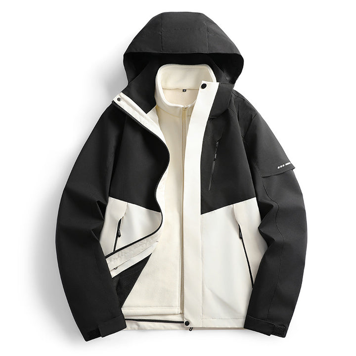 Damen wasserdichte Softshell Outdoorjacke mit Kapuze atmungsaktive Membran Drune