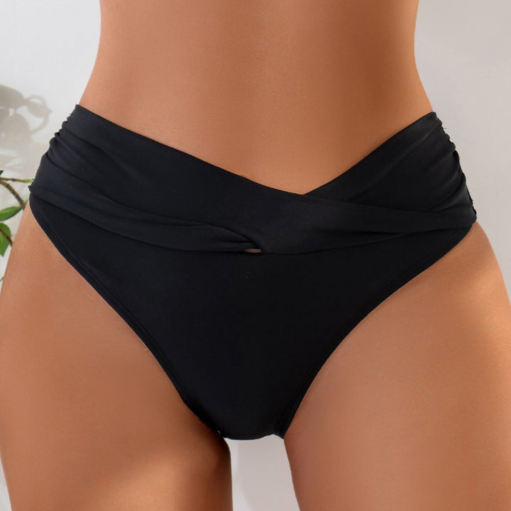 Damen Hochtaillierte Badehose mit eleganter Raffung Drune