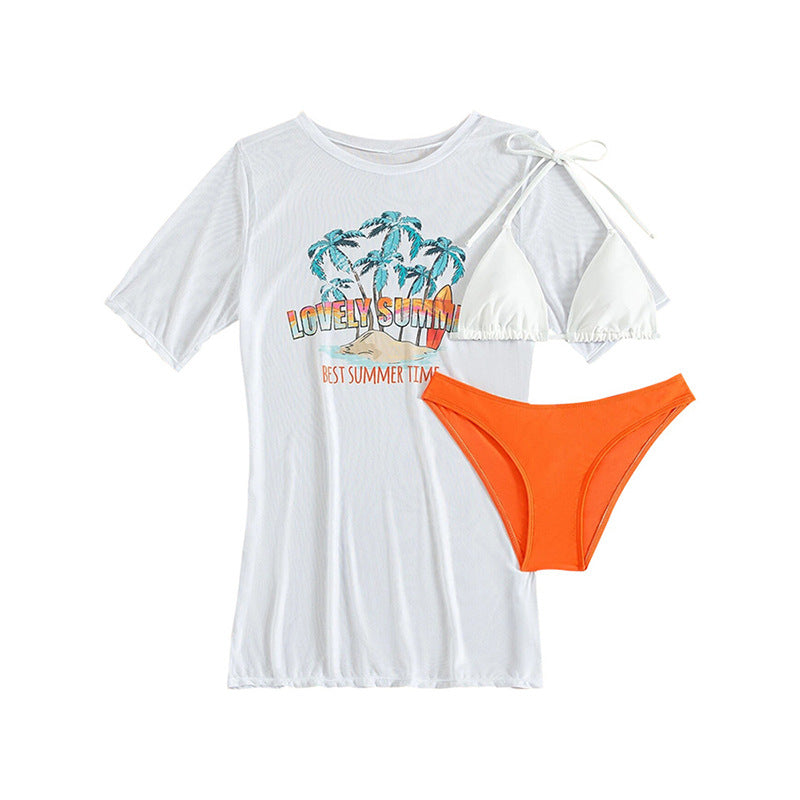 Damen Strandoberteil mit lebhaftem Sommermotiv Drune