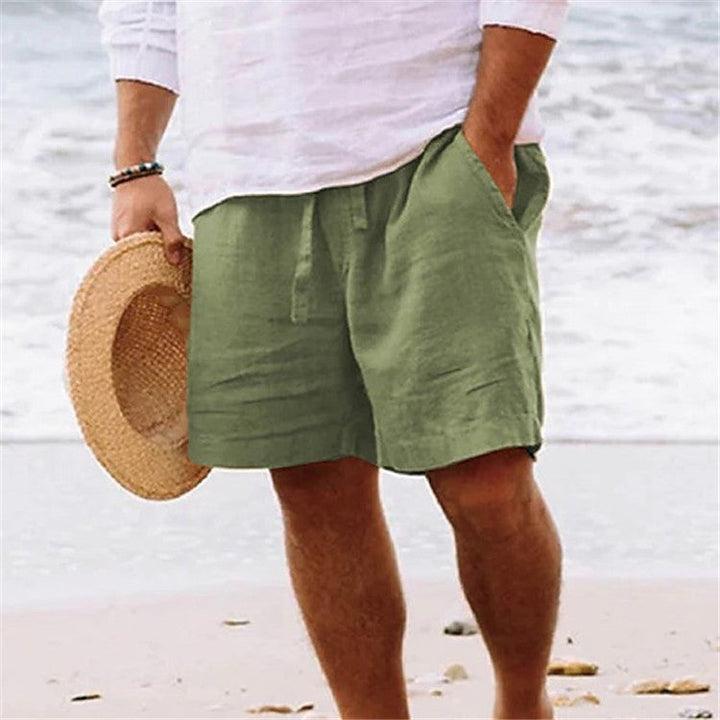 Herren luftige Leinen-Shorts mit elastischem Bund und praktischen Seitentaschen Drune