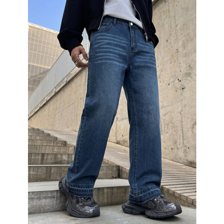Herren Lässige Weit geschnittene Jeans Drune