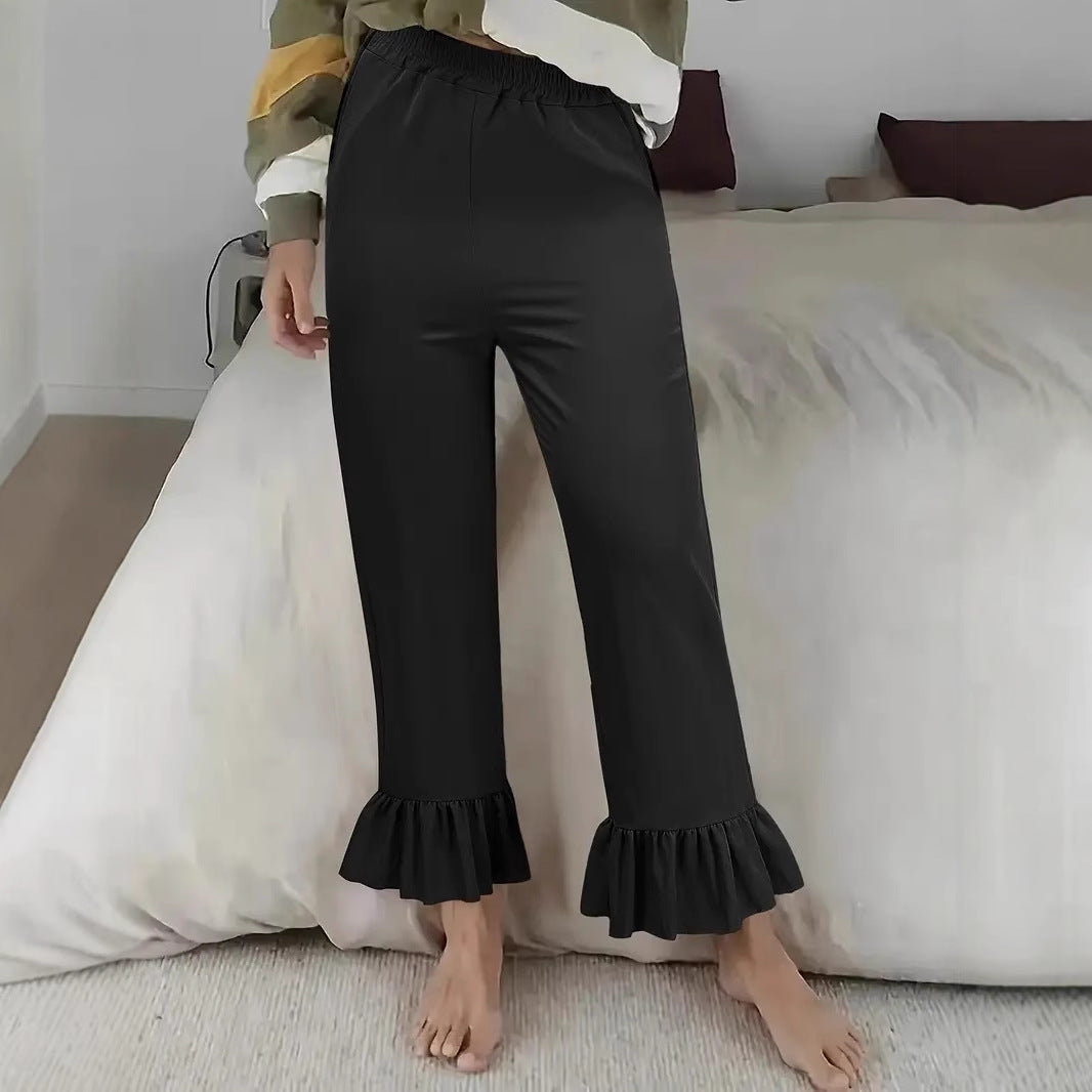Damen Flauschige Culotte mit Volantabschluss Drune