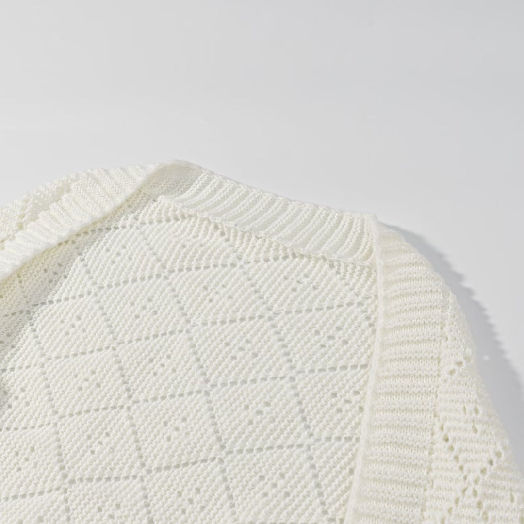 Damen gemütlicher Strickpullover im modernen Rautenmuster Drune