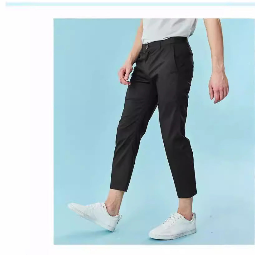 Herren Slim-Fit Chinohose mit schmal zulaufendem Bein und gekrempeltem Saum Drune