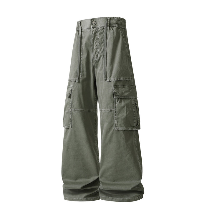 Herren Extraweite Utility-Cargo-Hose im Baggy‑Cut mit elastischem Bund und Mehrfachklappentaschen Drune