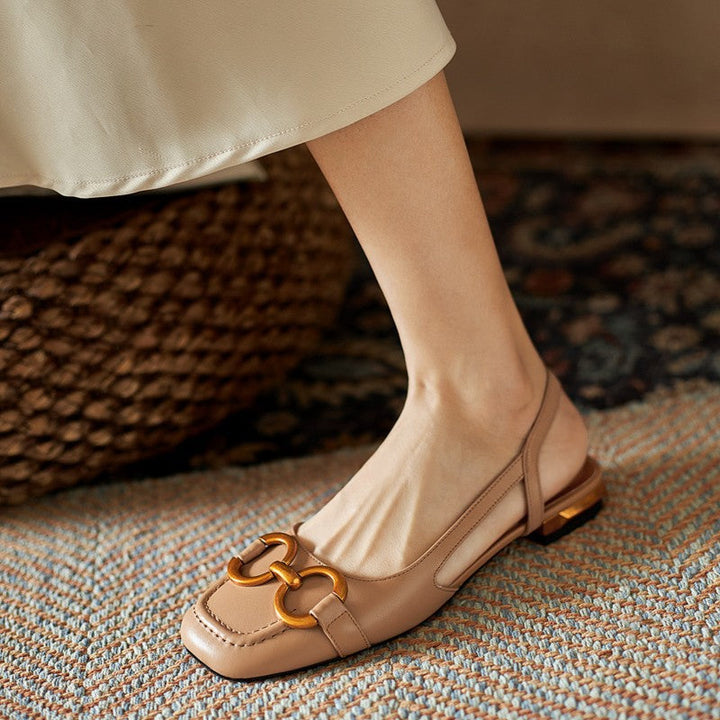 Damen Slingback Ballerinas mit eleganter Schnallen-Applikation Drune