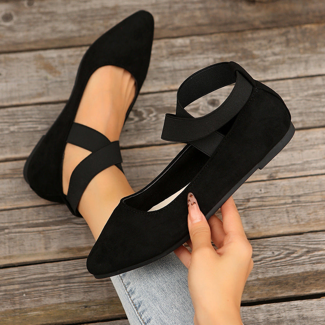 Damen elegante Ballerinas mit verstellbarem Riemchendesign Drune