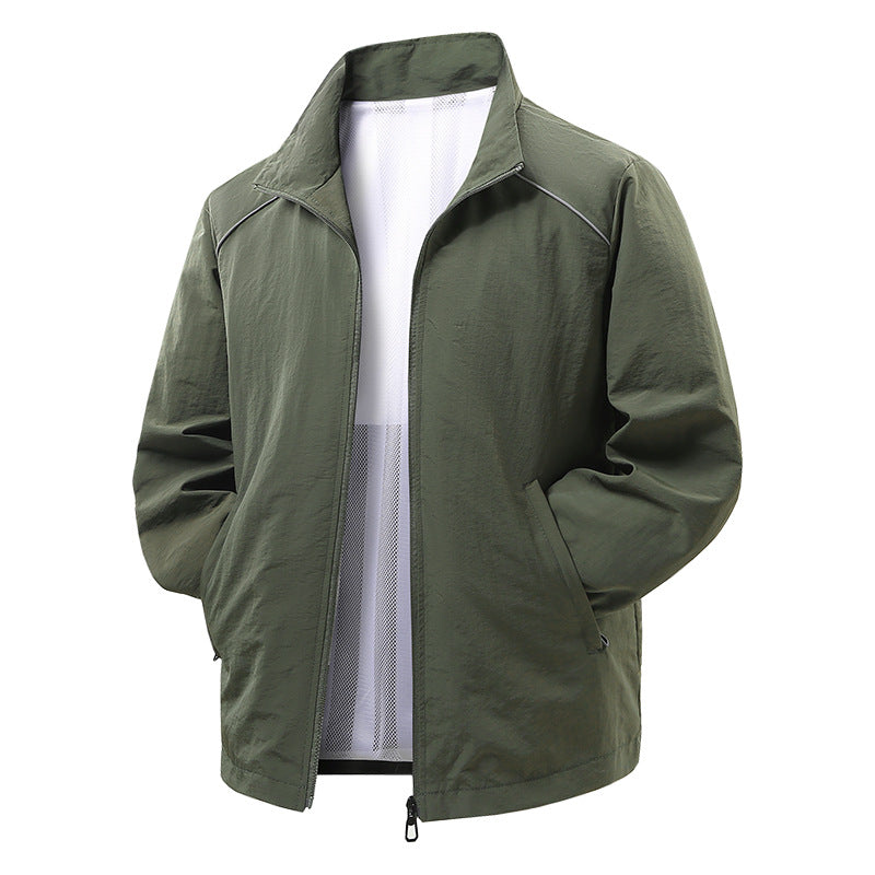 Herren Leichte Wind- und Regenjacke mit Mesh-Innenfutter und reflektierenden Schulterpaspeln Drune