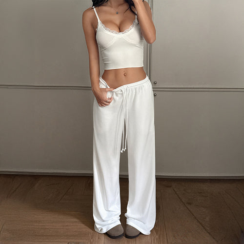 Damen Weitgeschnittene Loungehose mit elastischem Bund Drune