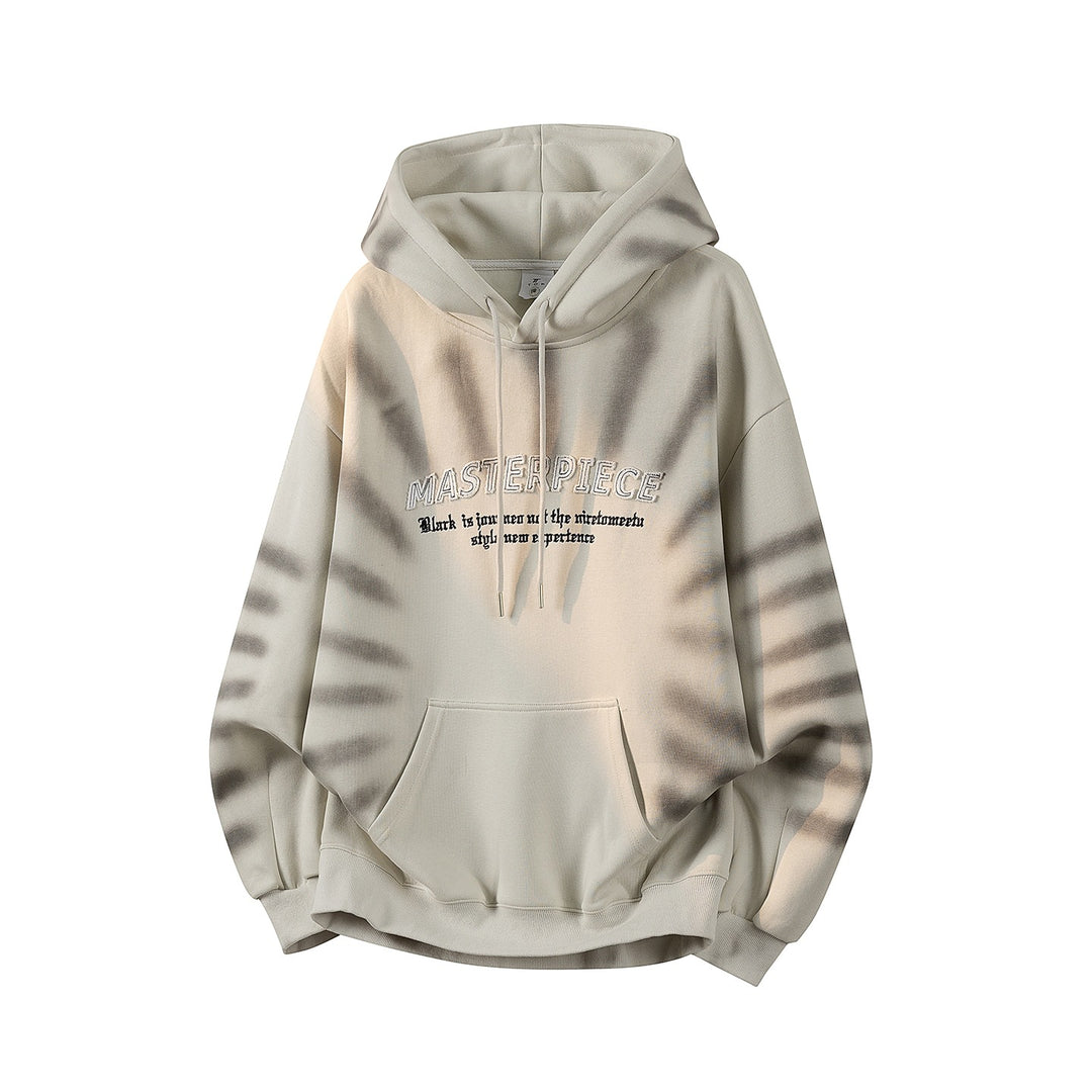 Unisex Oversize Kapuzenpullover mit handschriftlichem Grafik-Print, Kängurutasche & geripptem Saum Drune