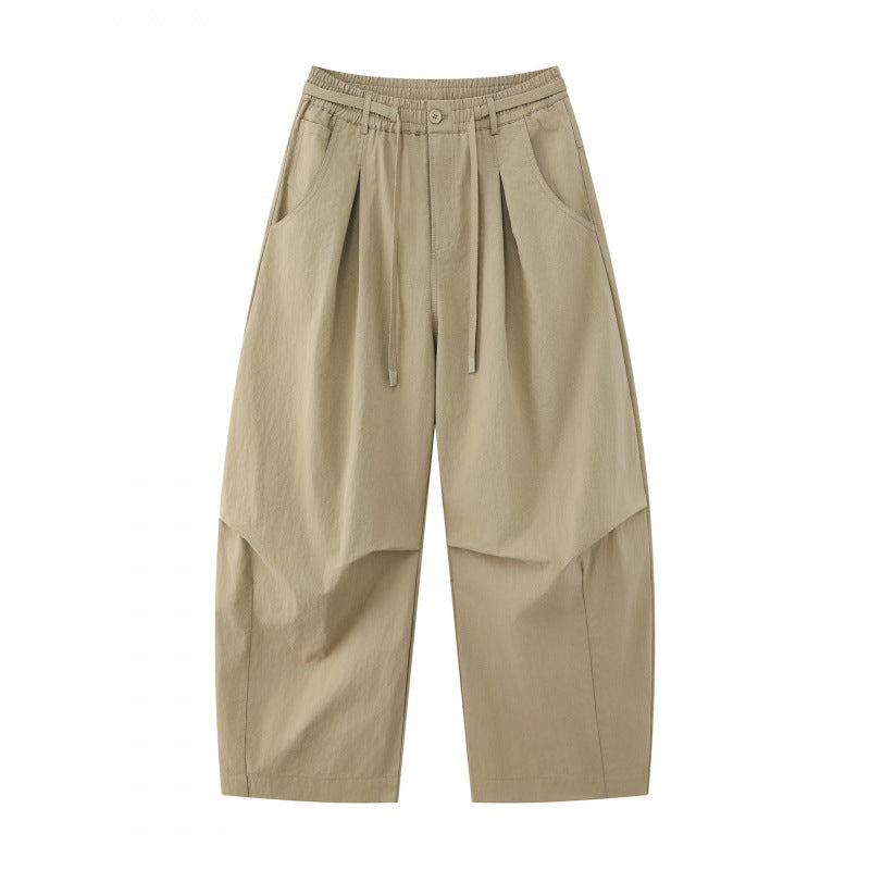 Unisex Weite Lagenhose mit ballonförmiger Silhouette, hoher Leibhöhe und Kordelzug Drune