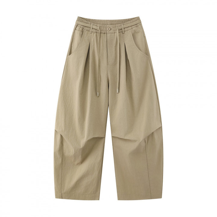 Unisex Weite Lagenhose mit ballonförmiger Silhouette, hoher Leibhöhe und Kordelzug Drune