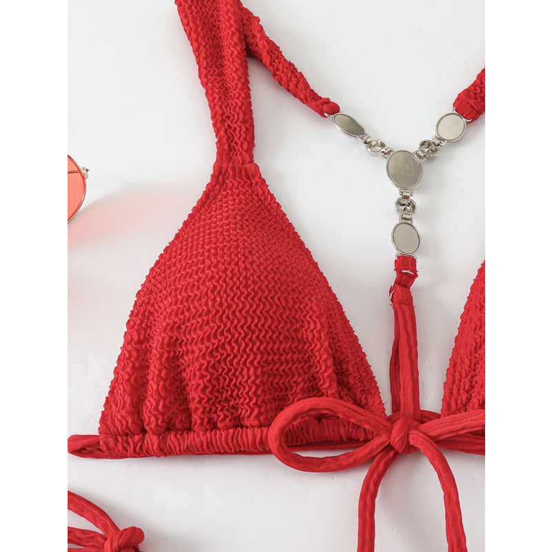 Damen Triangelbikini mit raffinierten Knoten und hochwertigem Häkel-Design Drune