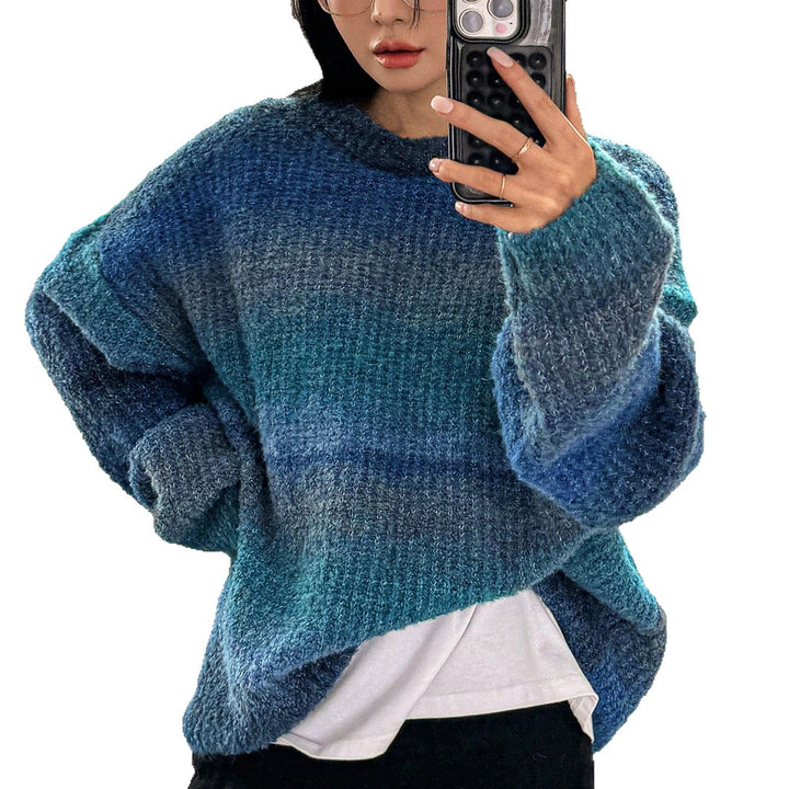Damen lässiger Strickpullover mit einzigartiger Textur und weitem Schnitt Drune
