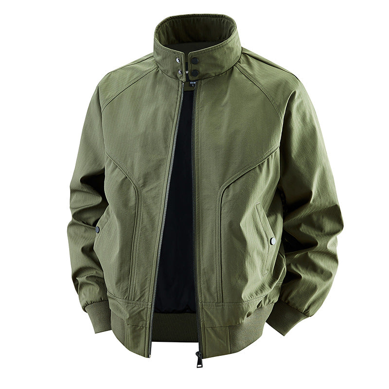 Men's  stretch canvas stand-collar utility bomber jacket Drune