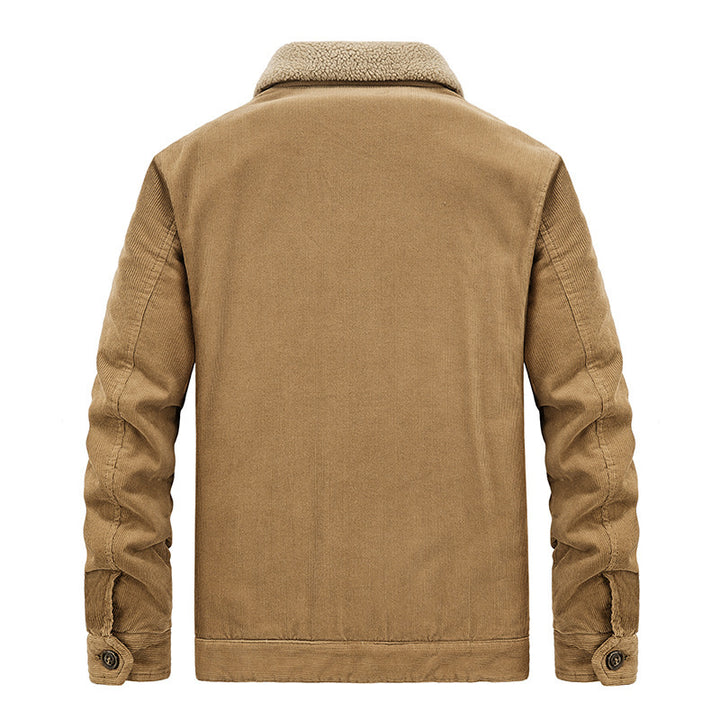 Herren Cord‑Blouson mit durchgehendem Sherpa‑Innenfutter und Umlegekragen Drune